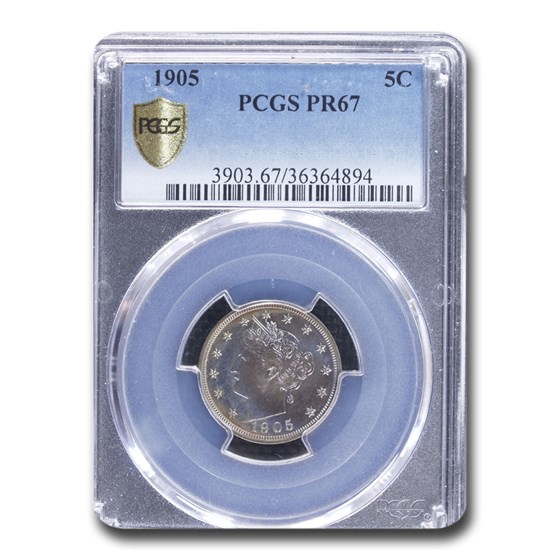 1905 Liberty Head V Nickel PR-67 PCGS 1905 Liberty Head V Nickel PR-67 PCGS
